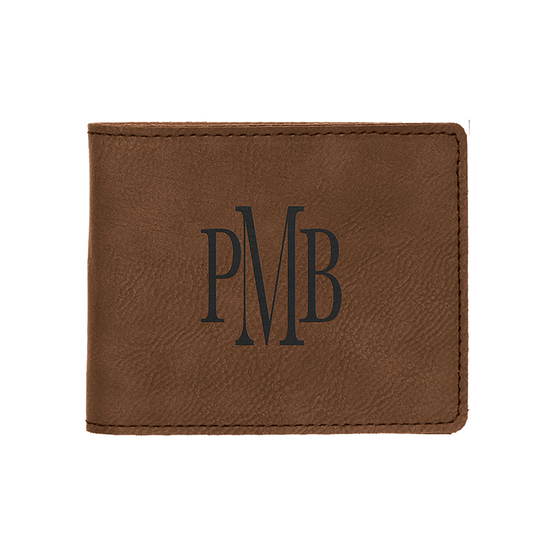 Laserbare Herren-Geldbörse aus Kunstleder mit Münzfach