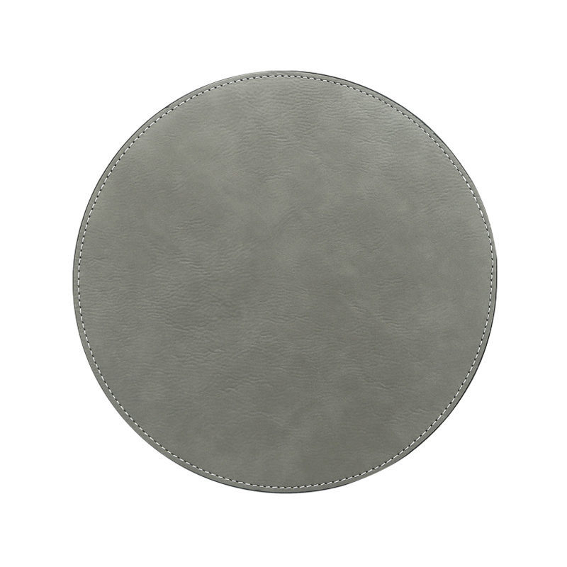 Laserbares rundes Mauspad aus Kunstleder, 20 x 20 cm