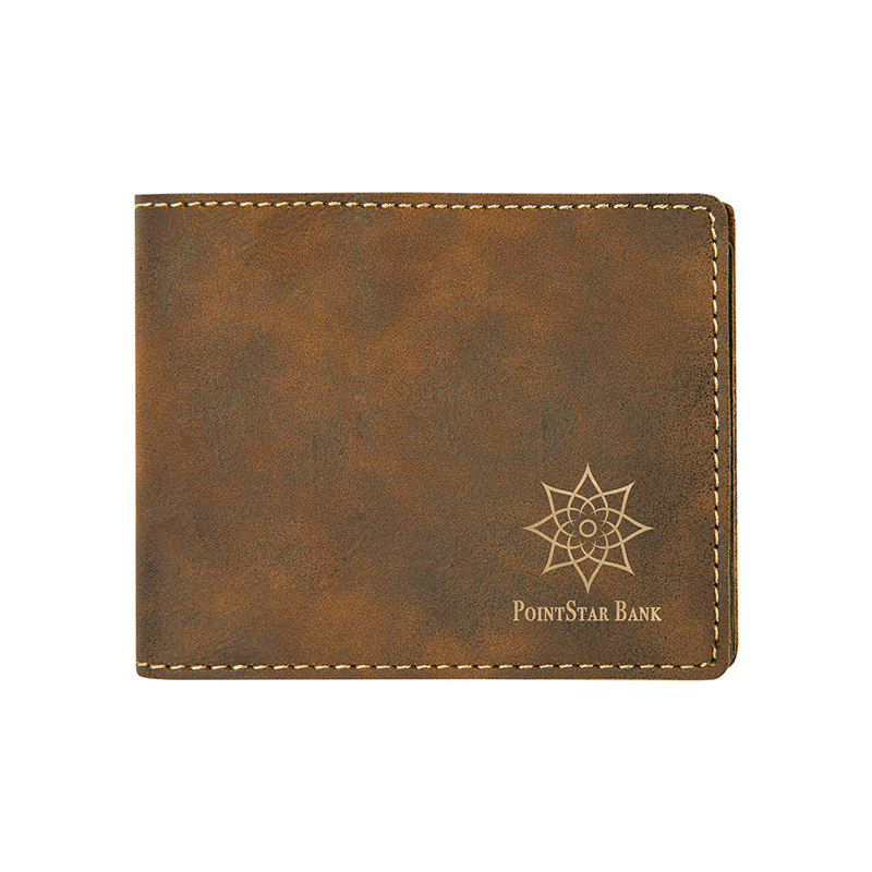 Laserbare Herren-Geldbörse aus Kunstleder mit Münzfach