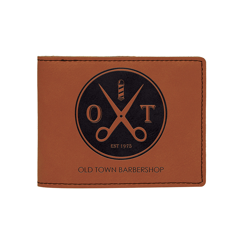 Laserbare Herren-Geldbörse aus Kunstleder mit Münzfach