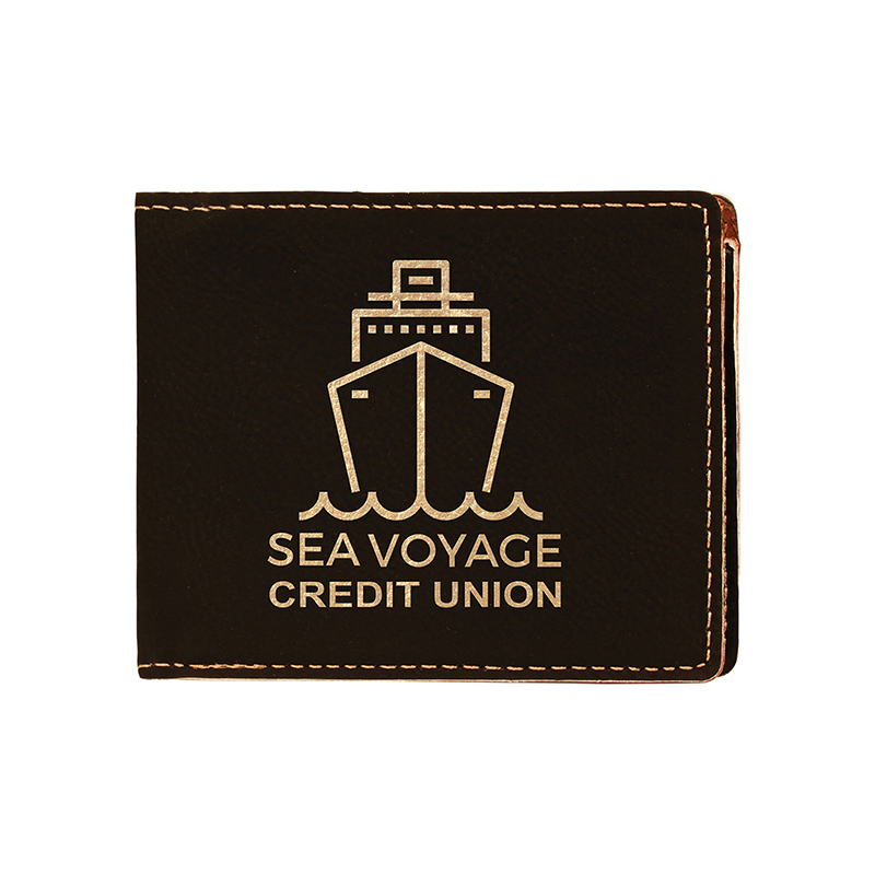 Laserbare Herren-Geldbörse aus Kunstleder mit Münzfach