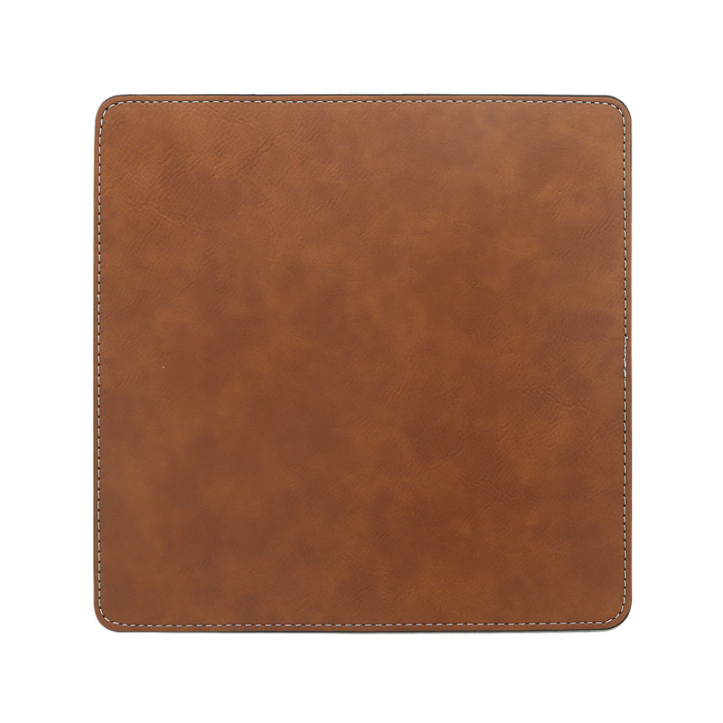 Laserbares quadratisches Mauspad aus Kunstleder, 20 x 20 cm