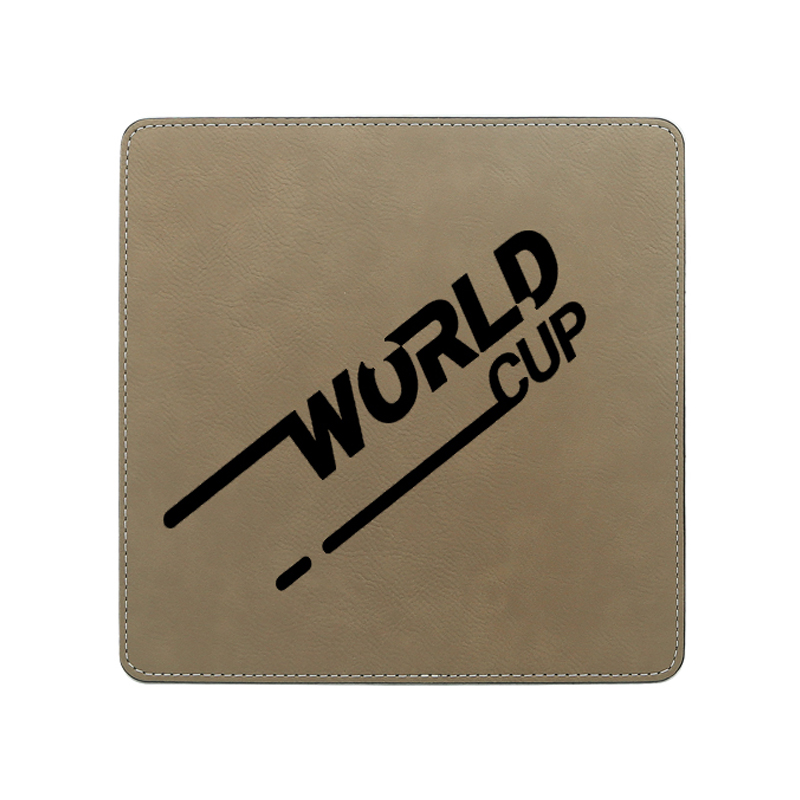 Laserbares quadratisches Mauspad aus Kunstleder, 20 x 20 cm