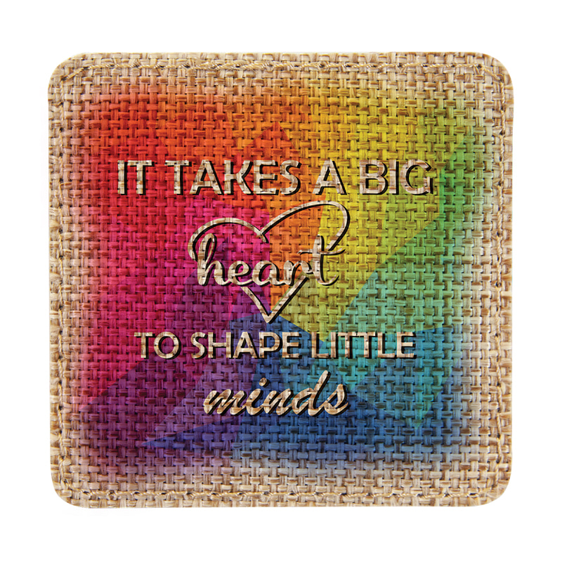 3' x 3' quadratischer sublimierbarer Sackleinen-Aufnäher mit Kleber