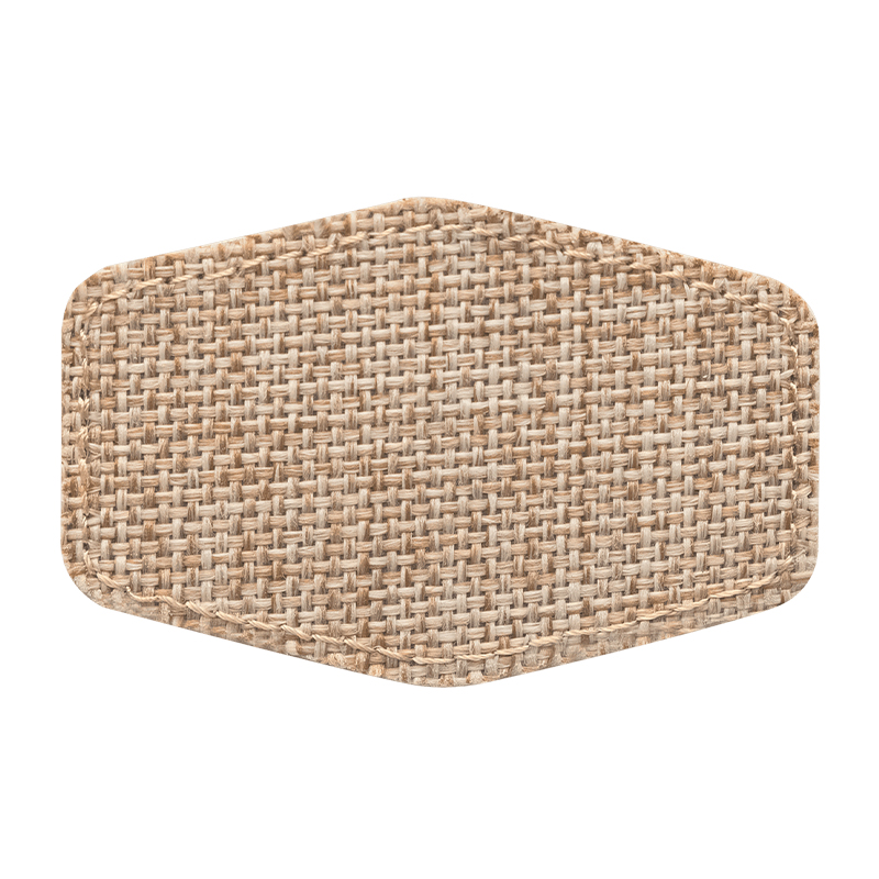 3' x 2' sublimierbarer Sackleinen-Sechskant-Aufnäher mit Kleber