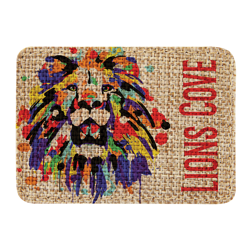 3 1/2' x 2 1/2' rechteckiger sublimierbarer Sackleinen-Aufnäher mit Kleber