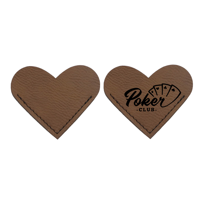 Laserbares herzförmiges Lesezeichen aus Kunstleder