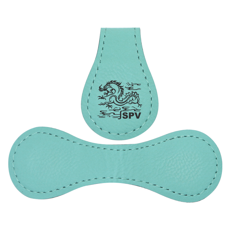 Laserbares magnetisches Lesezeichen aus Kunstleder