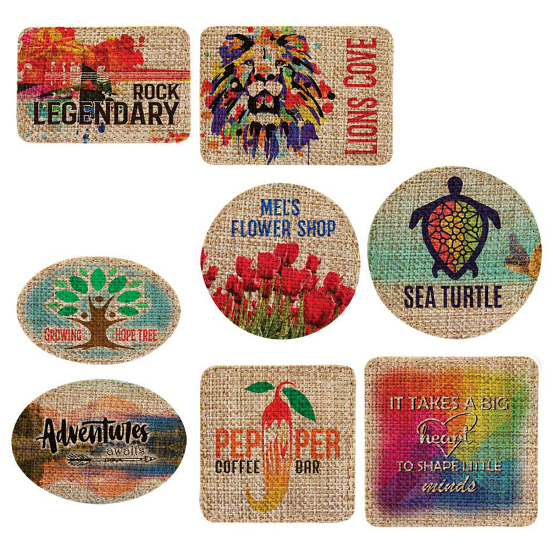 2 1/2' x 2 1/2' quadratischer sublimierbarer Sackleinen-Aufnäher mit Kleber