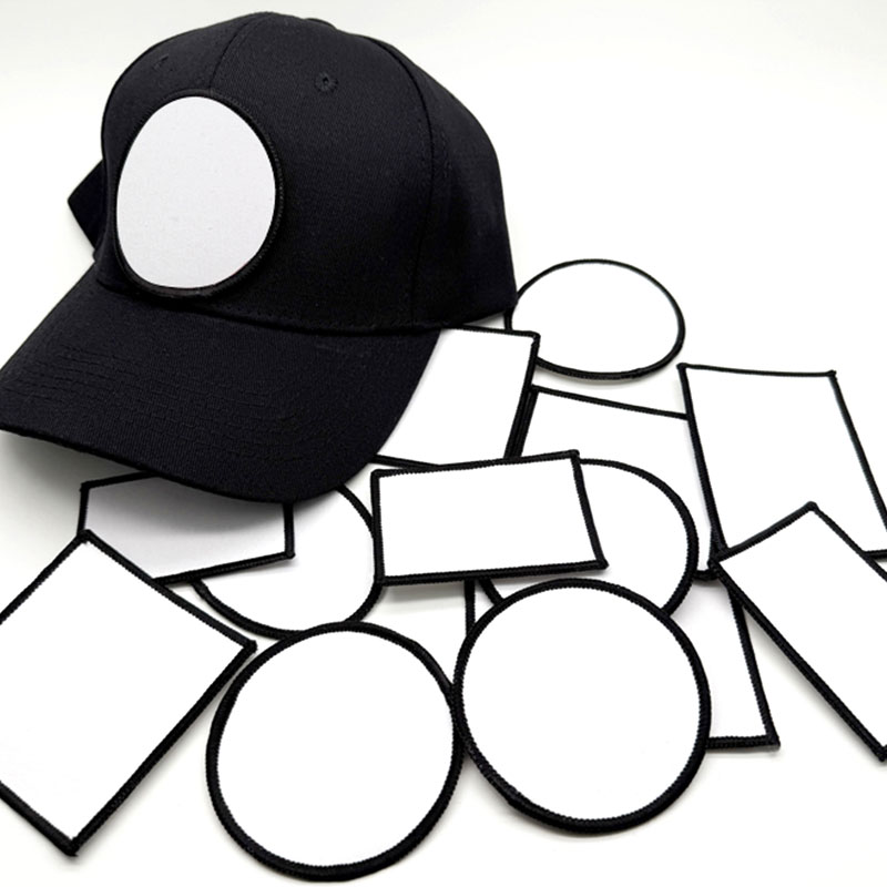 3 1/2' x 2 1/2' rechteckiger Merrow-Patch aus Sublimationsstoff mit Kleber