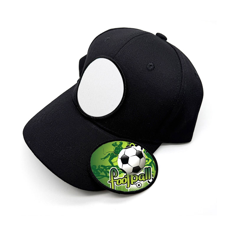 3 1/2' x 2 1/2' ovaler Merrow-Patch aus Sublimationsstoff mit Kleber