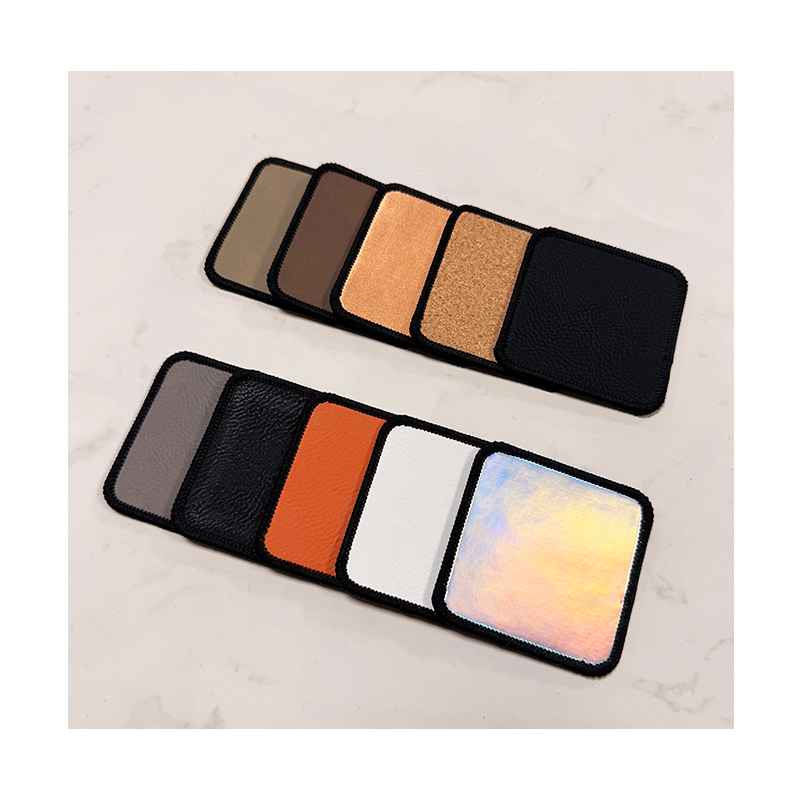 3 1/2' x 2 1/2' rechteckiger, laserbarer Merrow-Flicken aus Kunstleder mit Kleber