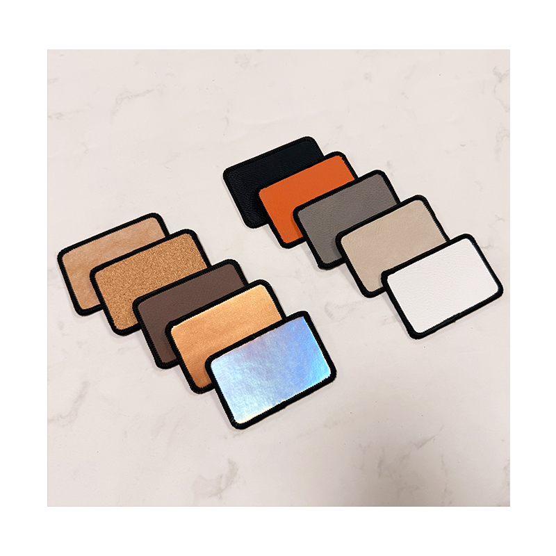 3 1/2' x 2 1/2' rechteckiger, laserbarer Merrow-Flicken aus Kunstleder mit Kleber