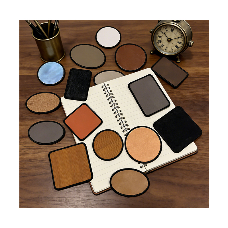 3 1/2' x 2 1/2' rechteckiger, laserbarer Merrow-Flicken aus Kunstleder mit Kleber