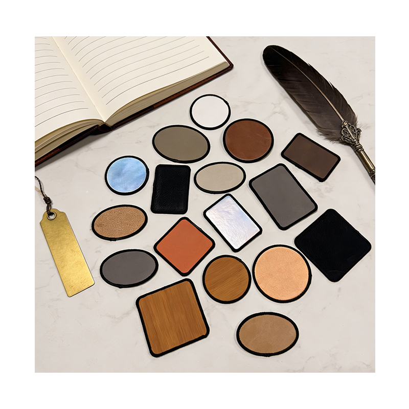 3 1/2' x 2 1/2' rechteckiger, laserbarer Merrow-Flicken aus Kunstleder mit Kleber