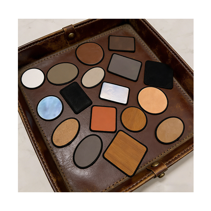 3 1/2' x 2 1/2' rechteckiger, laserbarer Merrow-Flicken aus Kunstleder mit Kleber