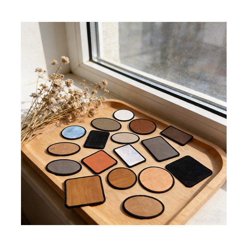 3 1/2' x 2 1/2' rechteckiger, laserbarer Merrow-Flicken aus Kunstleder mit Kleber