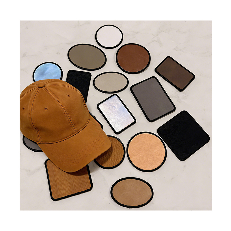 3 1/2' x 2 1/2' sechseckiger laserbarer Merrow-Flicken aus Kunstleder mit Kleber