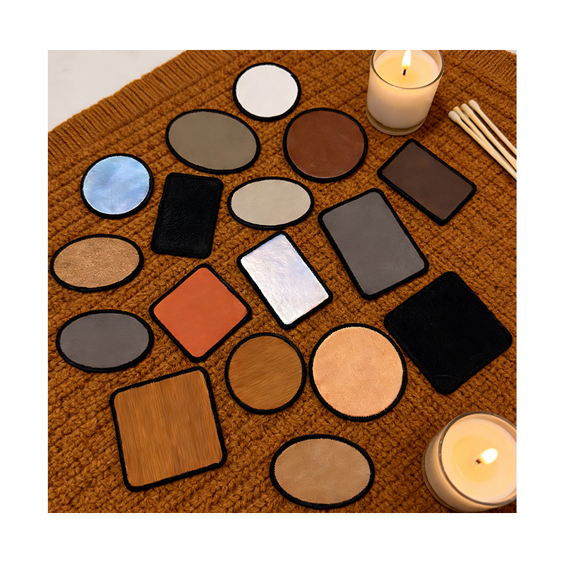 3 1/2' x 2 1/2' rechteckiger, laserbarer Merrow-Flicken aus Kunstleder mit Kleber