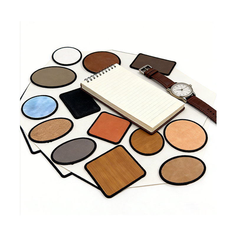 3 1/2' x 2 1/2' rechteckiger, laserbarer Merrow-Flicken aus Kunstleder mit Kleber