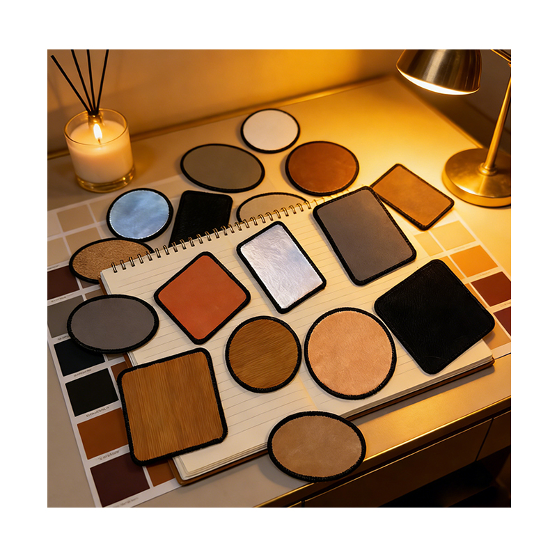 3 1/2' x 2 1/2' rechteckiger, laserbarer Merrow-Flicken aus Kunstleder mit Kleber