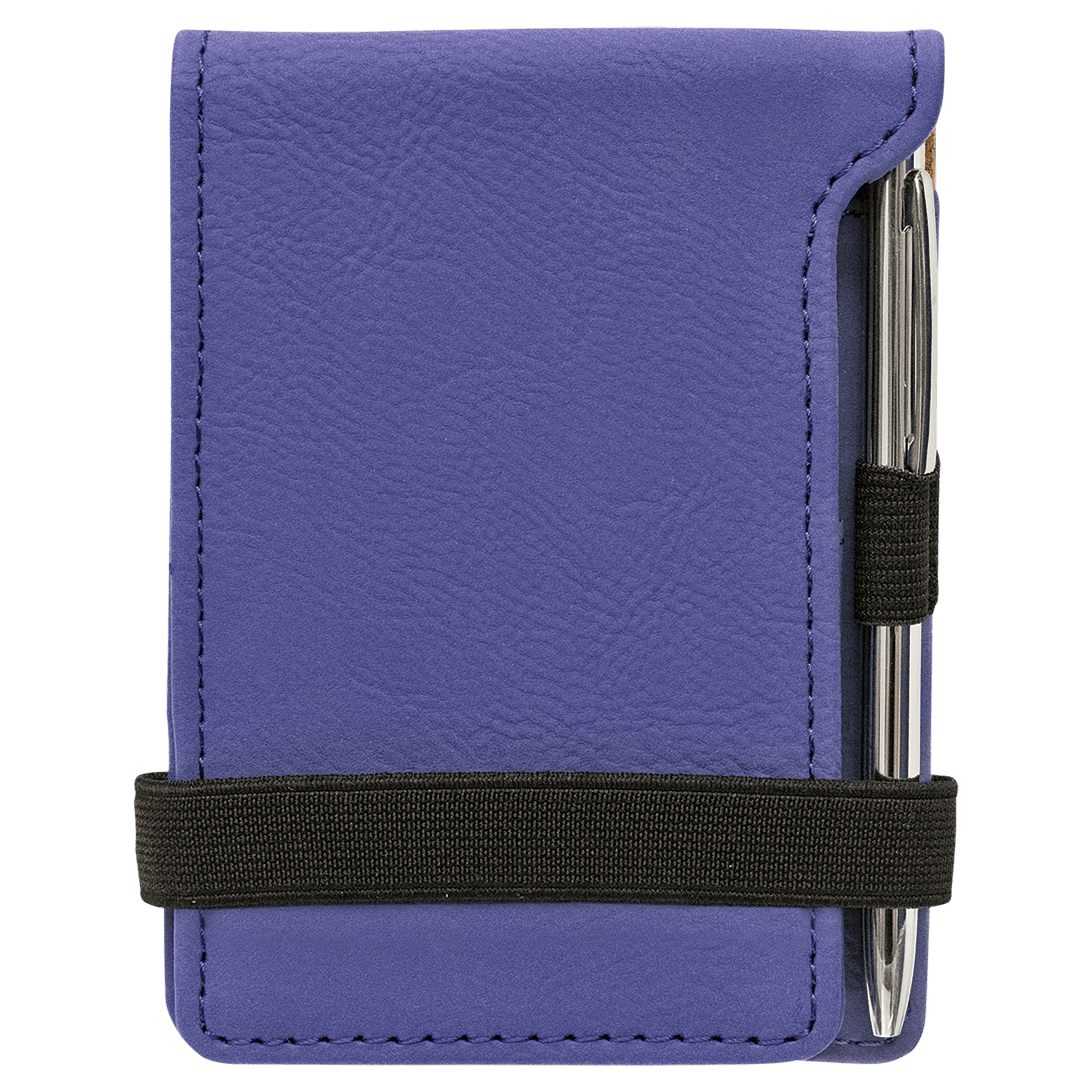 Laserbarer Mini-Notizblock aus Kunstleder mit Stift