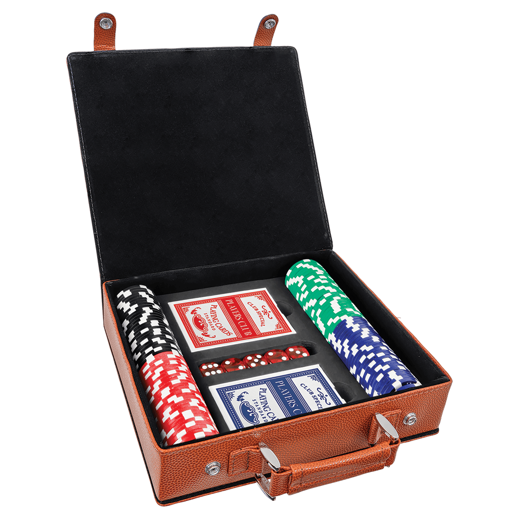 Laserbare Poker-, Karten- und Würfelsets aus Kunstleder