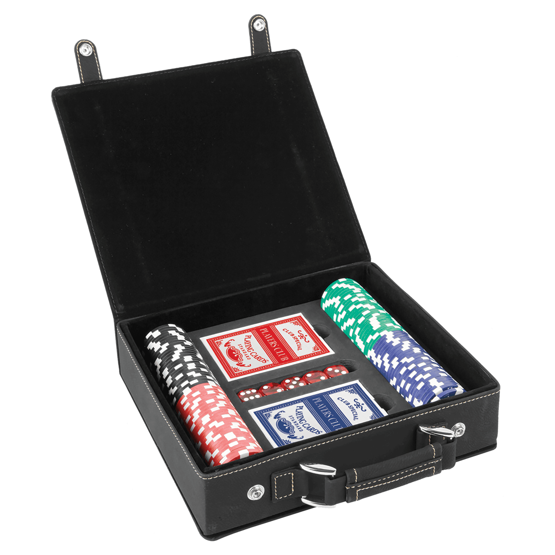 Laserbare Poker-, Karten- und Würfelsets aus Kunstleder