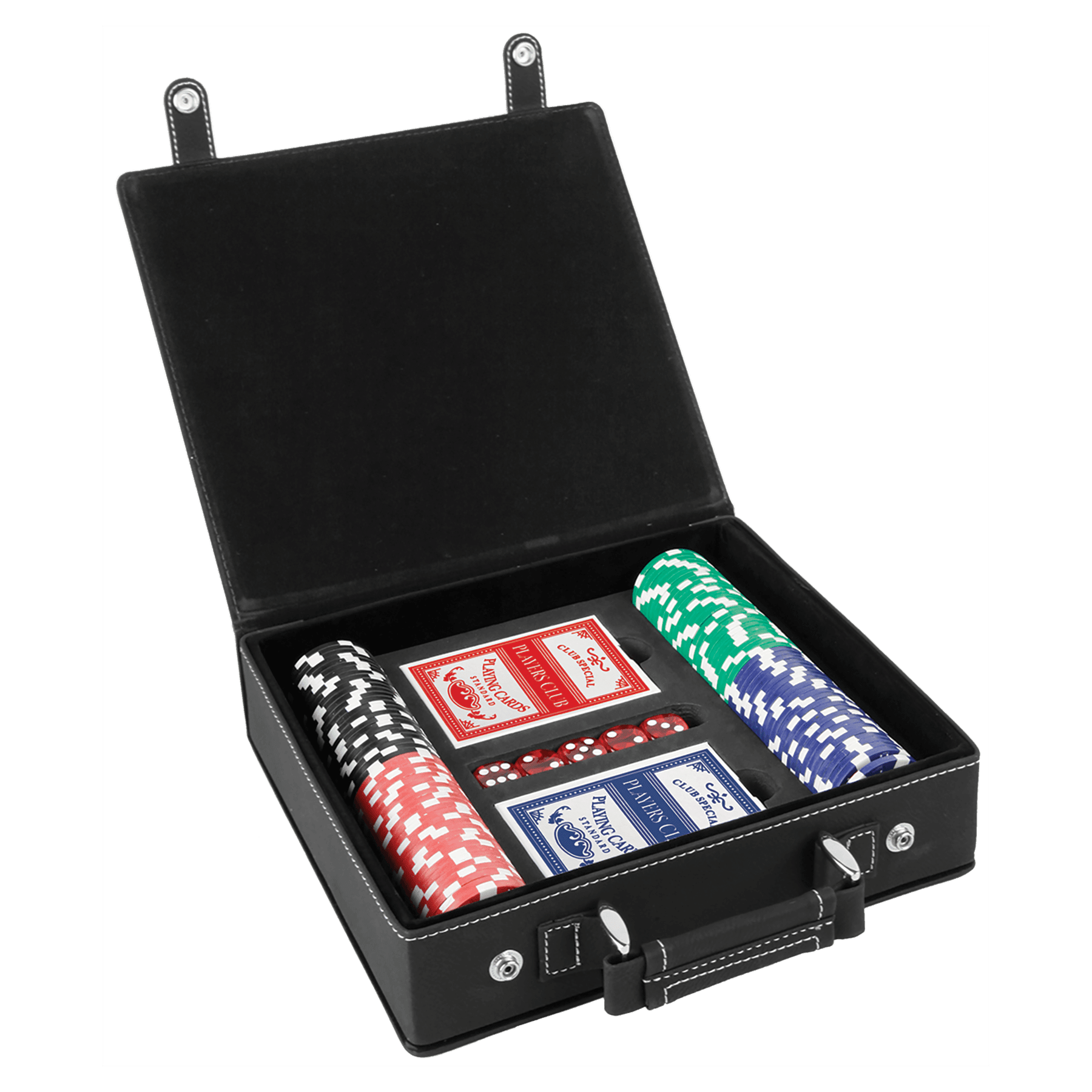 Laserbare Poker-, Karten- und Würfelsets aus Kunstleder
