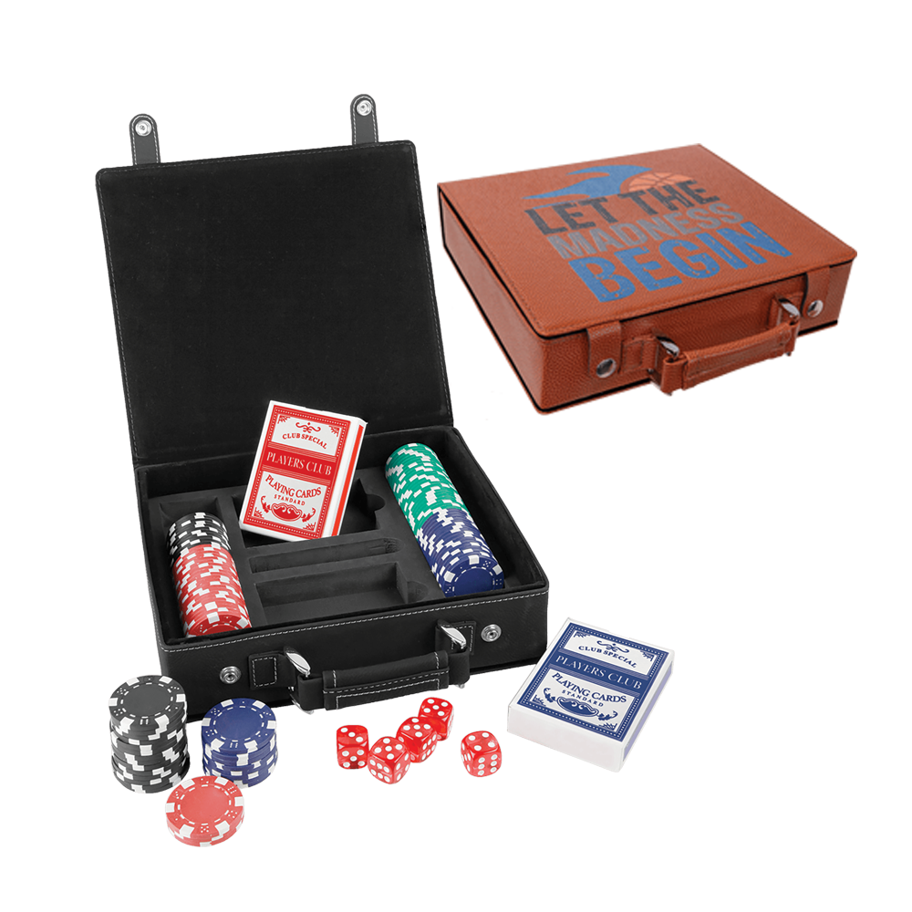 Laserbare Poker-, Karten- und Würfelsets aus Kunstleder