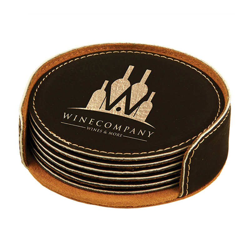 Runde Untersetzer aus Kunstleder Runde Untersetzer aus Kunstleder