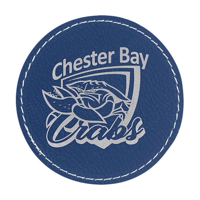 Laserbares rundes 6-Untersetzer-Set aus Kunstleder Laserbares rundes 6-Untersetzer-Set aus Kunstleder