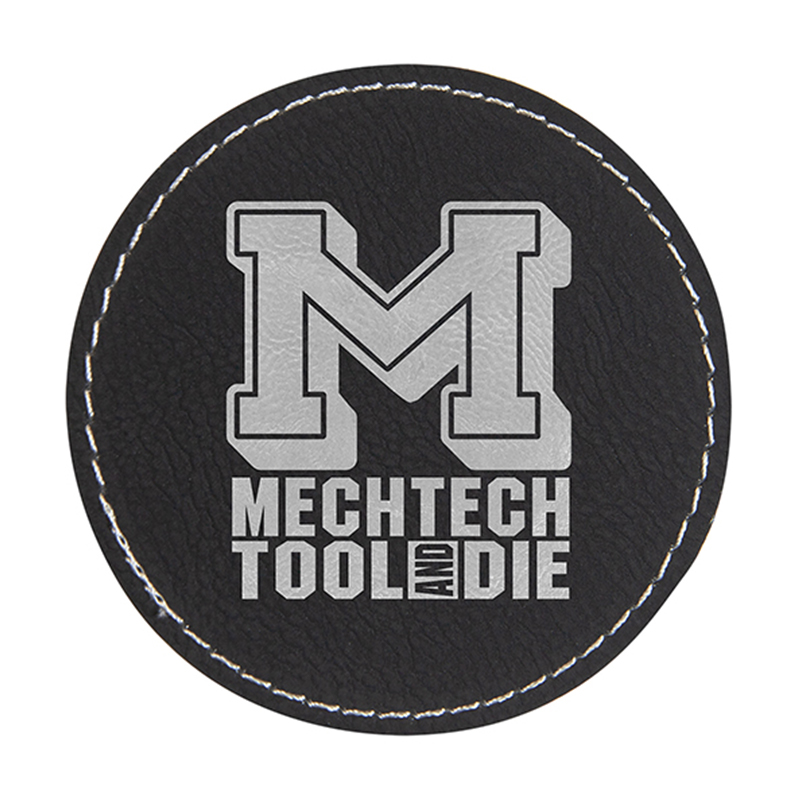 Laserbares rundes 6-Untersetzer-Set aus Kunstleder Laserbares rundes 6-Untersetzer-Set aus Kunstleder