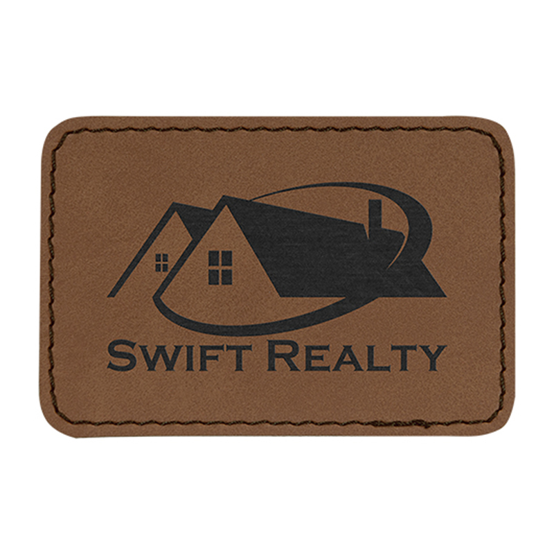 3 1/2' x 2 1/2' rechteckige Kunstlederaufnäher 3 1/2' x 2 1/2' rechteckige Kunstlederaufnäher