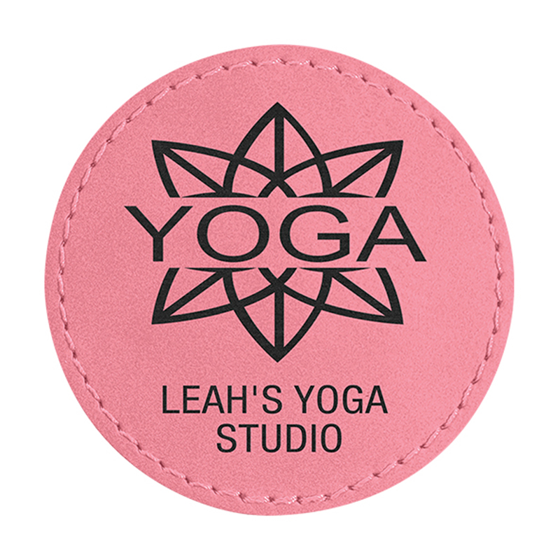 Laserbares rundes 6-Untersetzer-Set aus Kunstleder Laserbares rundes 6-Untersetzer-Set aus Kunstleder