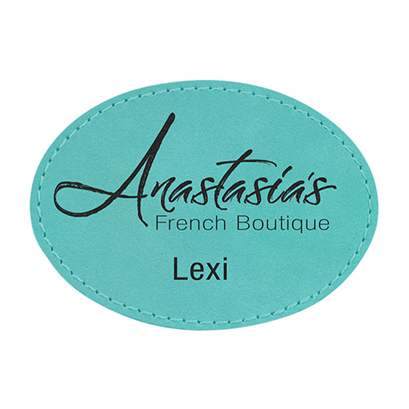 3 1/2' x 2 1/2' ovale Kunstlederaufnäher 3 1/2' x 2 1/2' ovale Kunstlederaufnäher