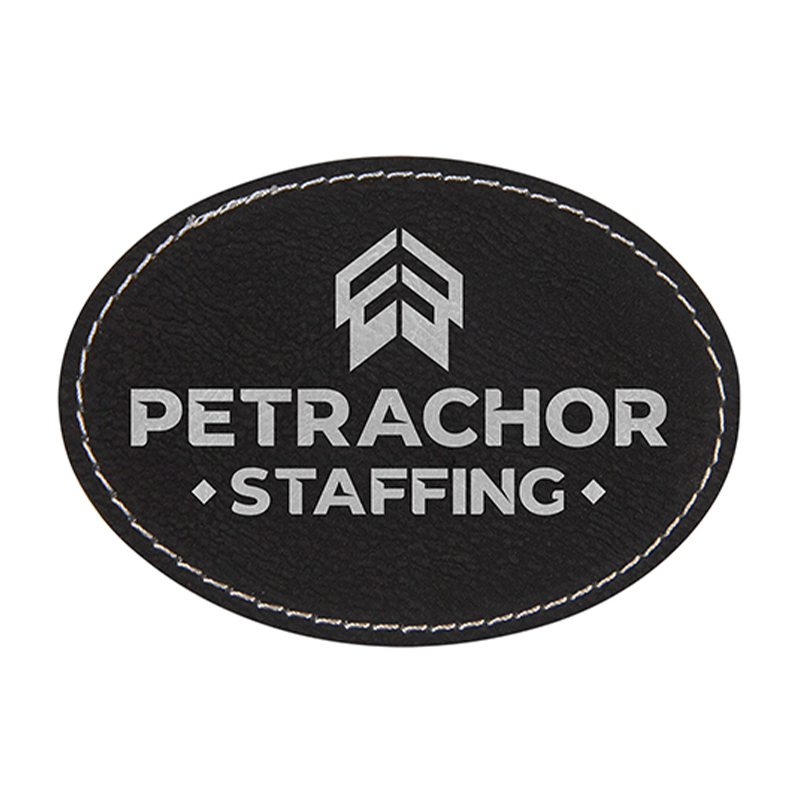 3 1/2' x 2 1/2' ovale Kunstlederaufnäher 3 1/2' x 2 1/2' ovale Kunstlederaufnäher