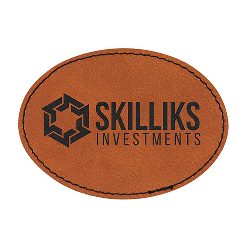 3 1/2' x 2 1/2' ovale Kunstlederaufnäher 3 1/2' x 2 1/2' ovale Kunstlederaufnäher