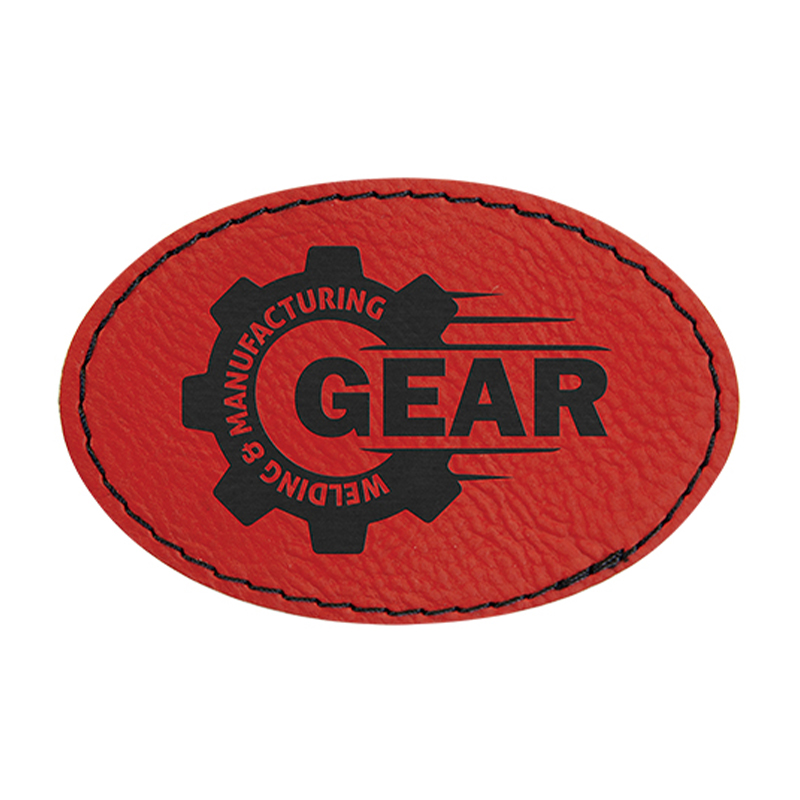 3 1/2' x 2 1/2' ovale Kunstlederaufnäher 3 1/2' x 2 1/2' ovale Kunstlederaufnäher