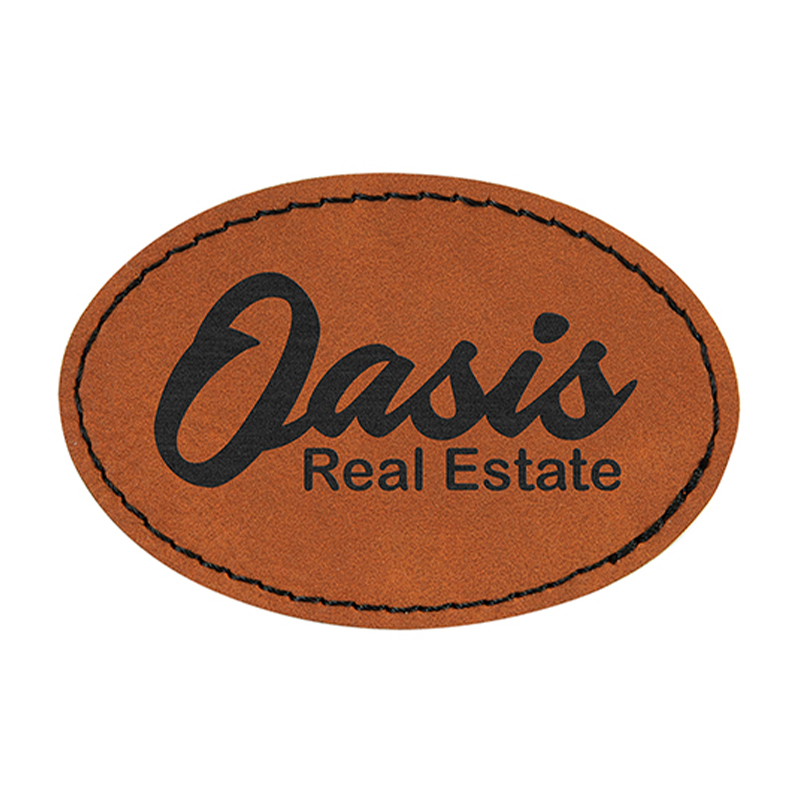 3 1/2' x 2 1/2' ovale Kunstlederaufnäher 3 1/2' x 2 1/2' ovale Kunstlederaufnäher