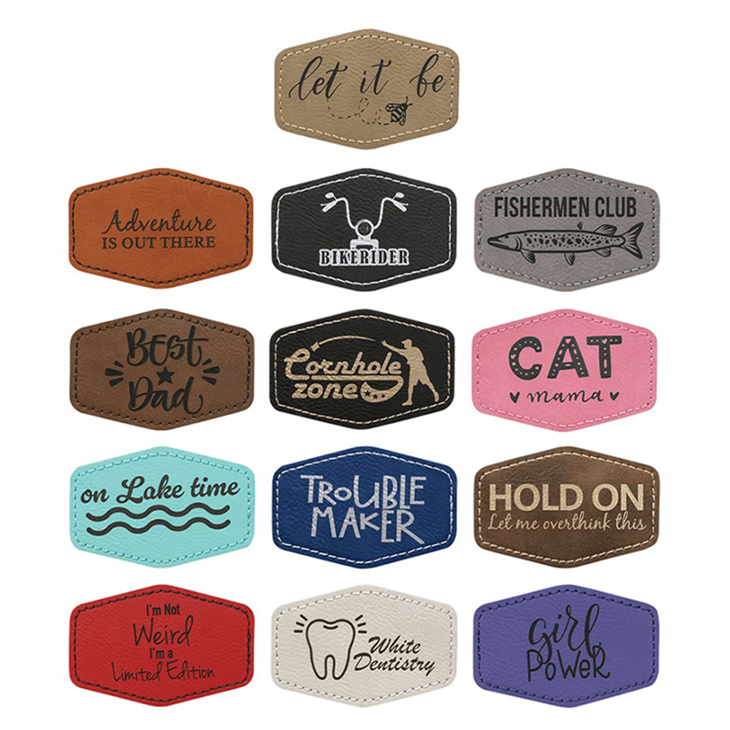 3 1/2' X 2 1/2' Hex-Kunstleder-Patches 3 1/2' X 2 1/2' Hex-Kunstleder-Patches