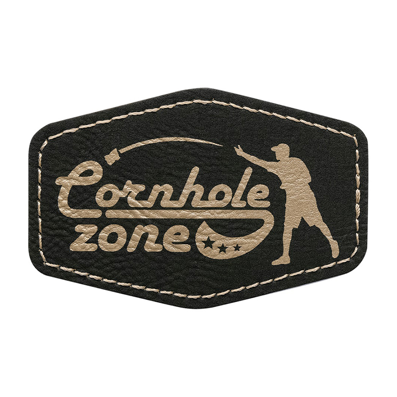 3 x 2 Zoll große sechseckige Kunstlederaufnäher 3 x 2 Zoll große sechseckige Kunstlederaufnäher