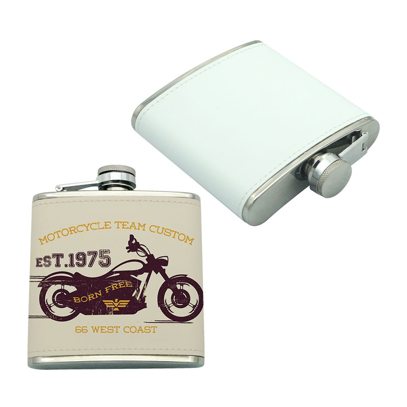 6 oz. Sublimations-Leatherette-Edelstahlflasche 6 oz. Sublimations-Leatherette-Edelstahlflasche