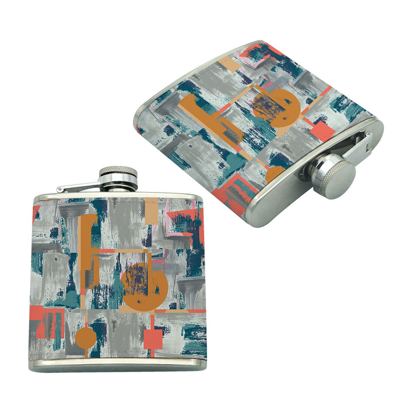 6 oz. Sublimations-Leatherette-Edelstahlflasche 6 oz. Sublimations-Leatherette-Edelstahlflasche