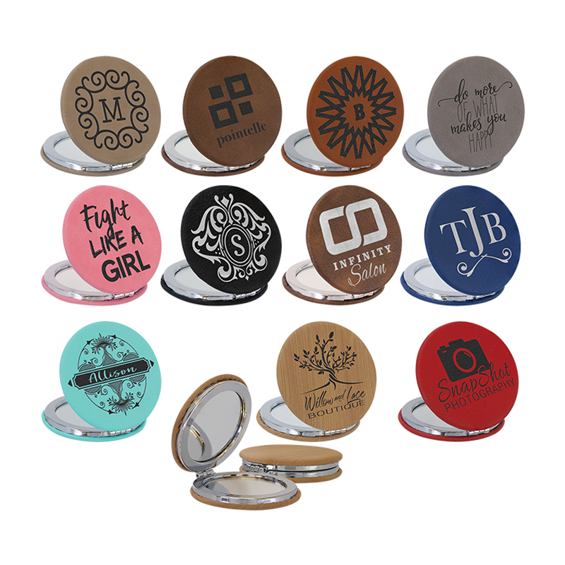 laserbarer Lederetten-Kompaktspiegel laserbarer Lederetten-Kompaktspiegel