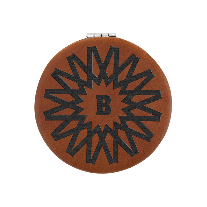 laserbarer Lederetten-Kompaktspiegel laserbarer Lederetten-Kompaktspiegel