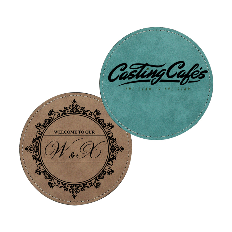 Sublimations-Tassenuntersetzer aus PU-Leder – rund Sublimations-Tassenuntersetzer aus PU-Leder – rund