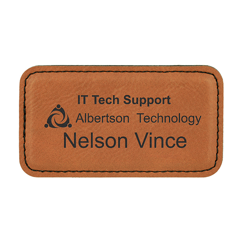 Große rechteckige Namensschilder aus Kunstleder Große rechteckige Namensschilder aus Kunstleder