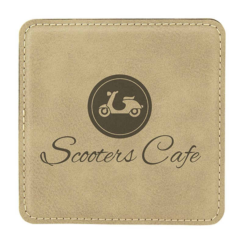 4' x 4' quadratische Kunstlederuntersetzer 6-Untersetzer-Set mit Halter 4' x 4' quadratische Kunstlederuntersetzer 6-Untersetzer-Set mit Halter