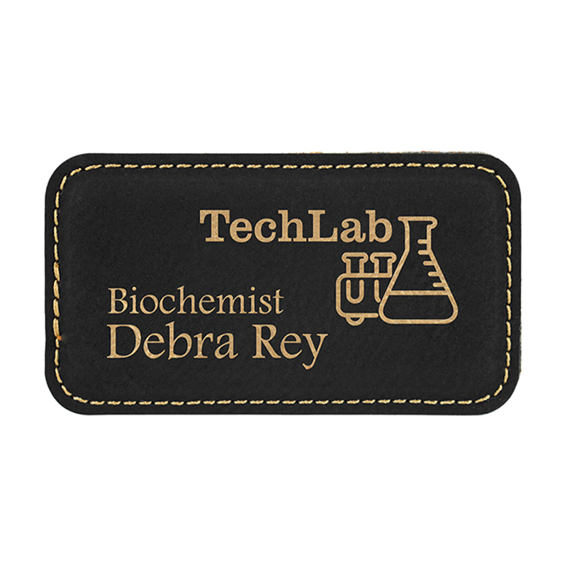 Laserbarer rechteckiger Abzeichenrohling aus Kunstleder mit Magnet Laserbarer rechteckiger Abzeichenrohling aus Kunstleder mit Magnet